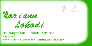 mariann lokodi business card